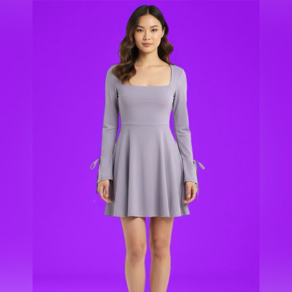 Aotasely Dresses & Skirts - 🍬 NWT Aotasely Bodycon Mini Dress~Women’s Sz Sm~Lavender~Long, Trumpet Sleeves